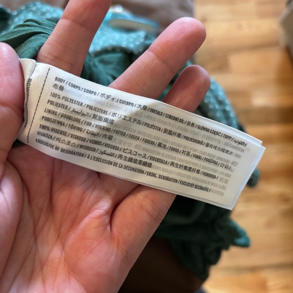 Abercrombie & Fitch Green Polka Dot Mini Dress Size Medium - Picture 4 of 4